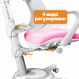 Комплект Kinderzen Dali Plus парта + кресло + надстройка + выдвижной ящик + органайзер + подставка для книг белый/розовый с розовым креслом Ergoback